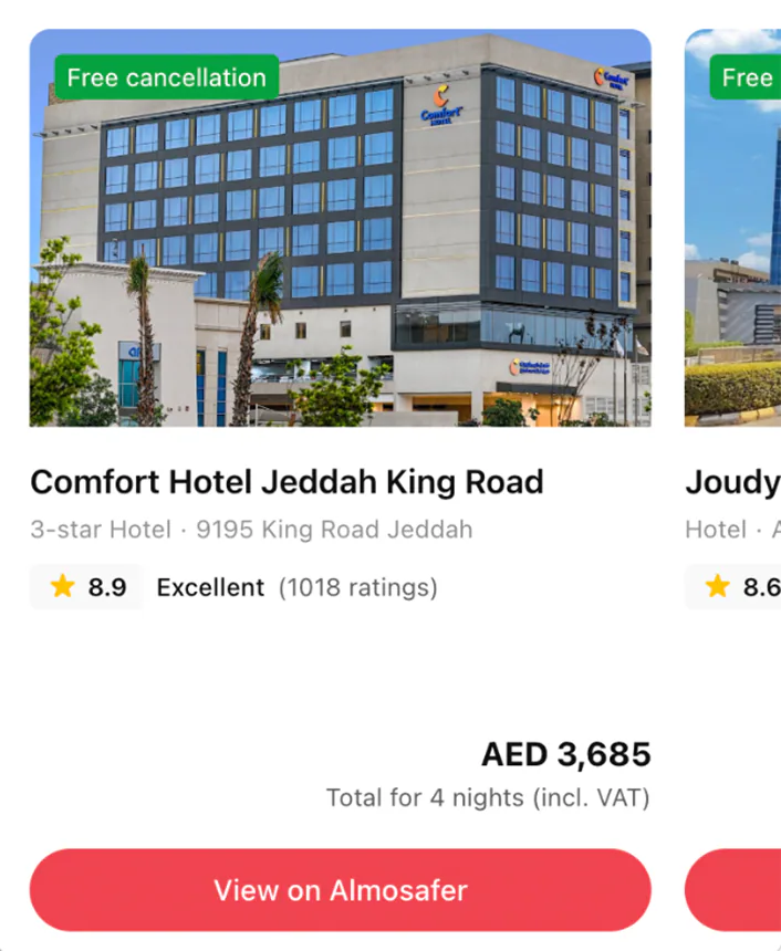 Find hotels in Jeddah, Check-in May 1, check-out May 5