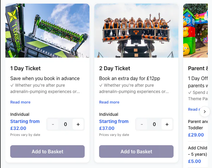 What tickets are available?