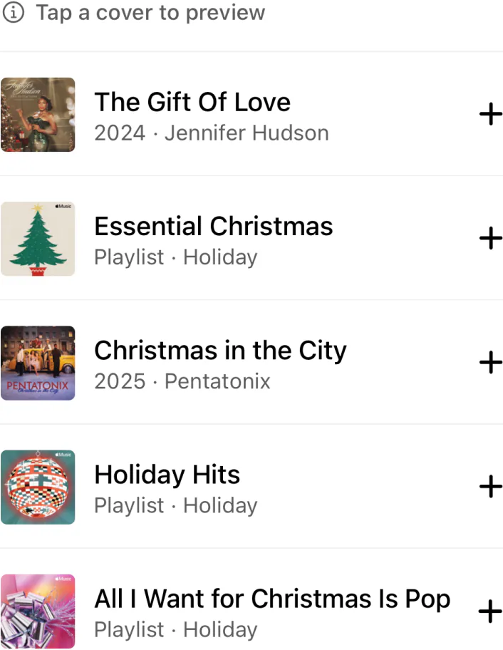 @Apple Music find music that will get me in the holiday spirit