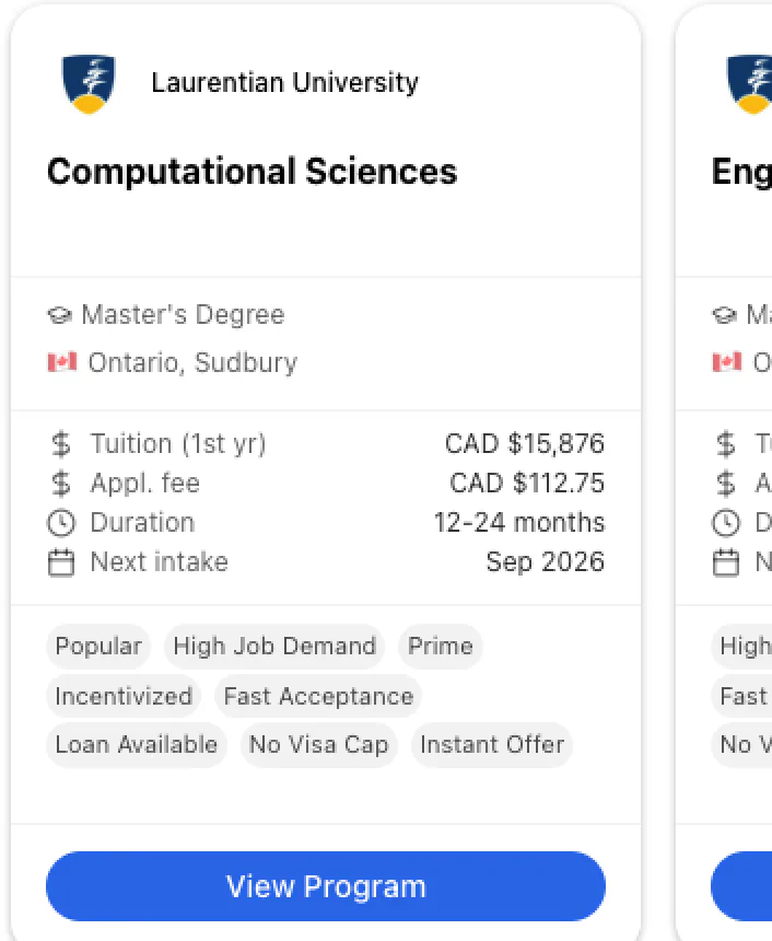 Master’s programs in Canada with high job availability and fast acceptance