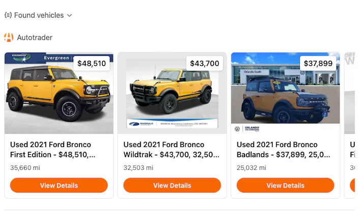 Find me an orange Bronco