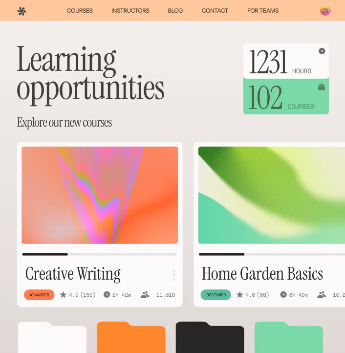 @base44 build a learning courses website with categories and ratings