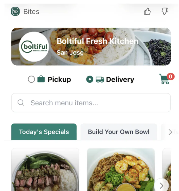 Order at Boltiful San Jose