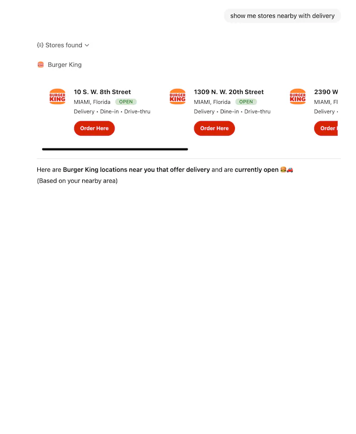 show me the stores nearby with delivery