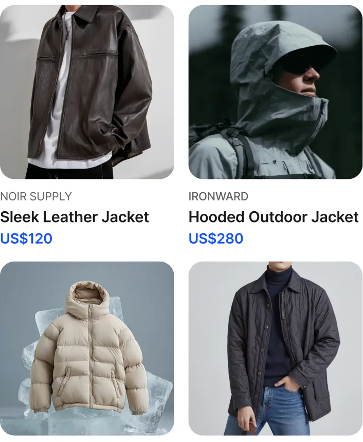 @Cafe24 Show me men’s jackets between $100 and $300