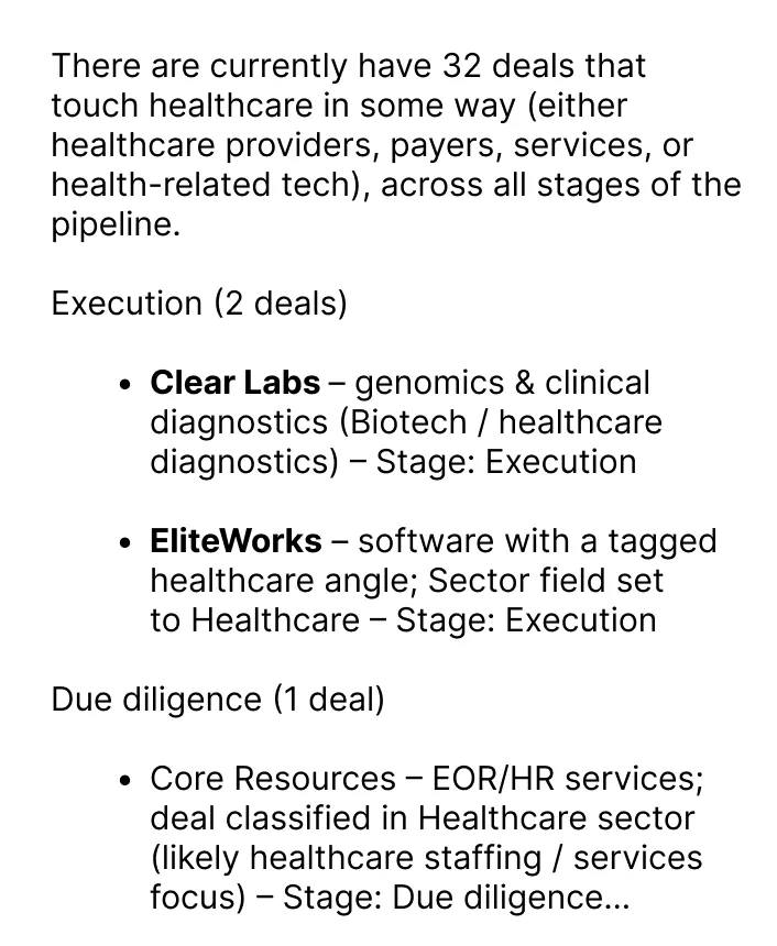 What deals have we looked at in Healthcare in 2026?