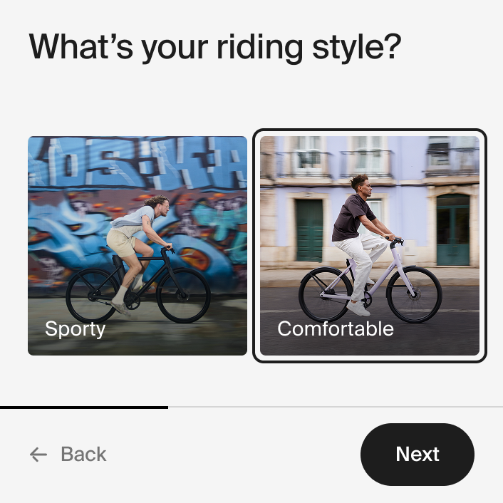 Find the right Cowboy e-bike via the interactive wizard