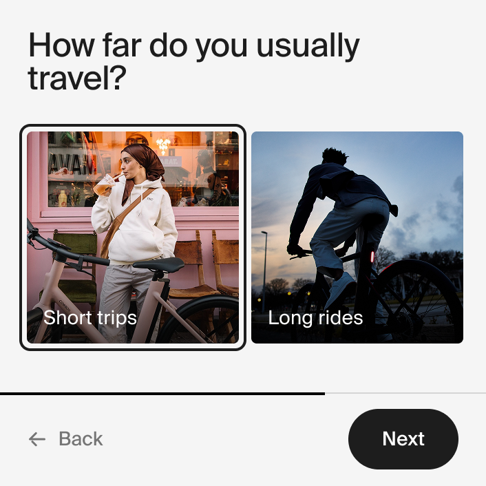 Find the right Cowboy e-bike via the interactive wizard