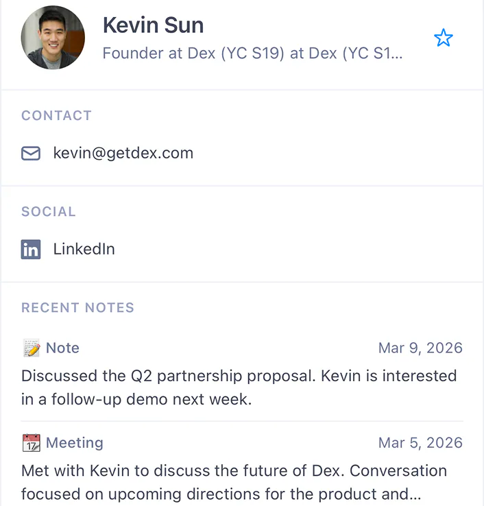 What recent notes do I have with Kevin Sun?