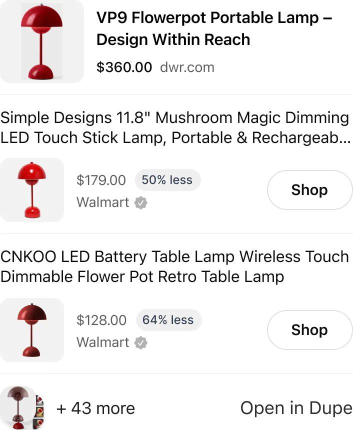 @Dupe Give me similar lamps to https://bitly.com/products/flower-v2