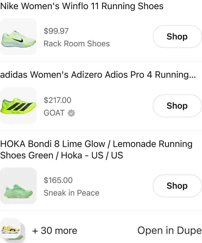 @Dupe Show me the coolest bright green / yellow pro running shoes for women