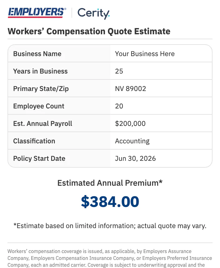 I need insurance for my accounting business, get me a quote?