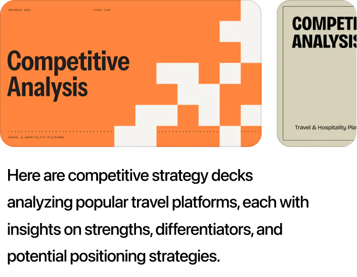 @Figma create a competitive analysis deck comparing travel platforms