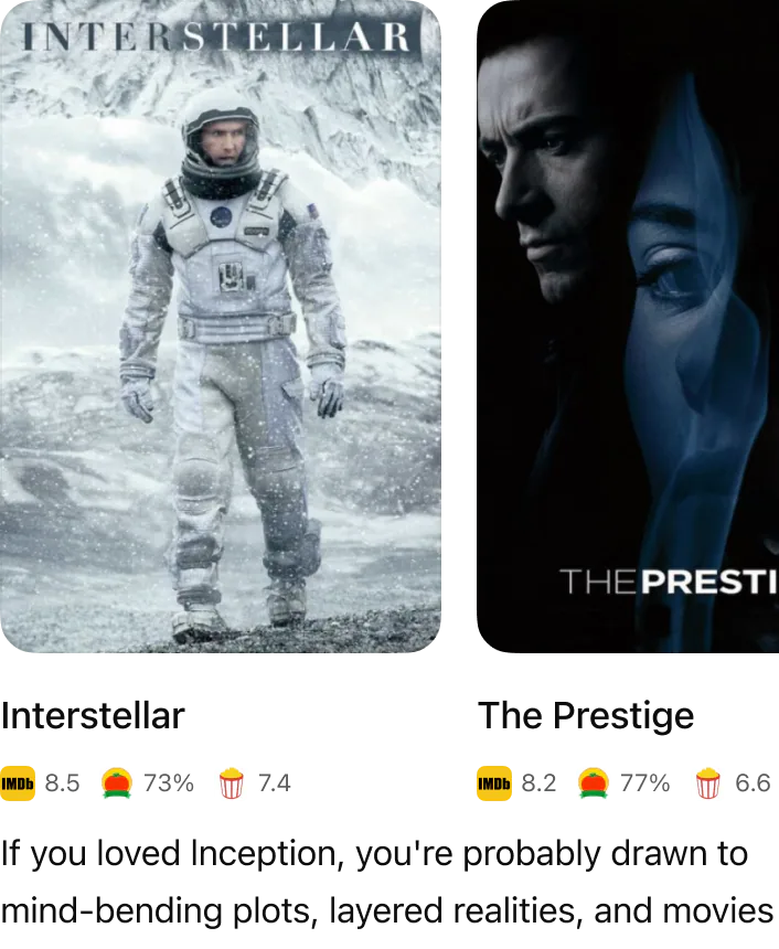 @Flixor I really enjoyed Inception. What else should l watch_