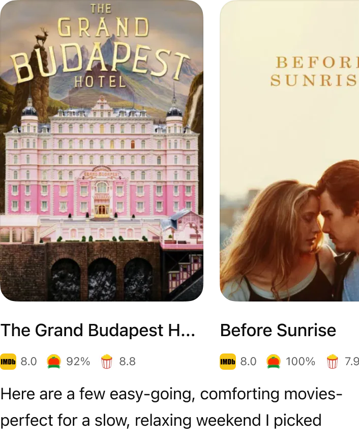 @Flixor I want to relax this weekend. Please recommend a few movies.