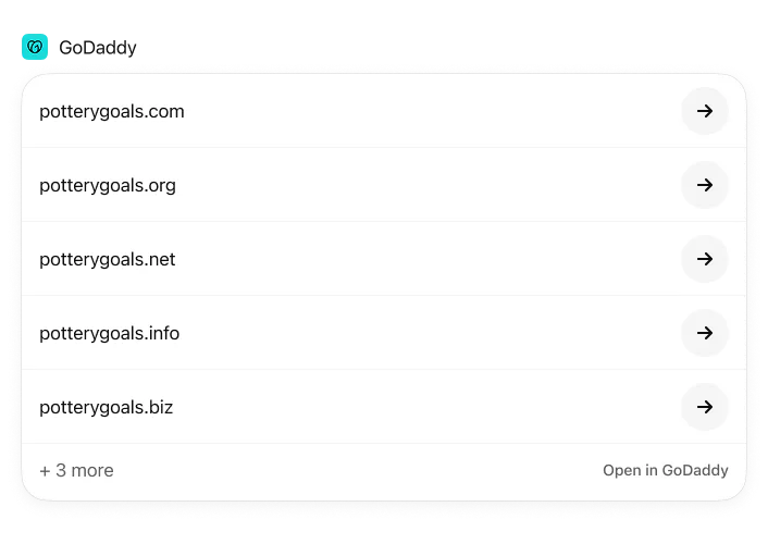 @GoDaddy Are potterygoals.com and potterygoals.org available?