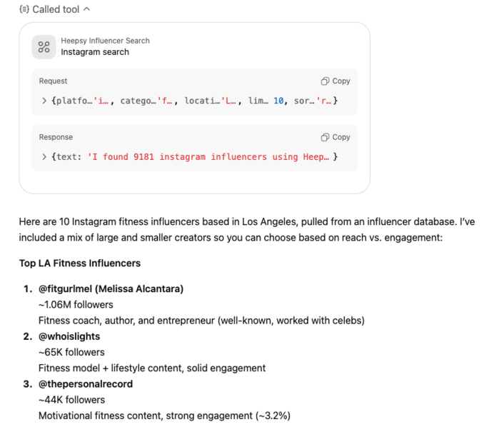 Find Instagram fitness influencers in Los Angeles
