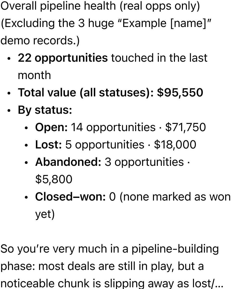 @HighLevel give me an overview of how things have been for the last month