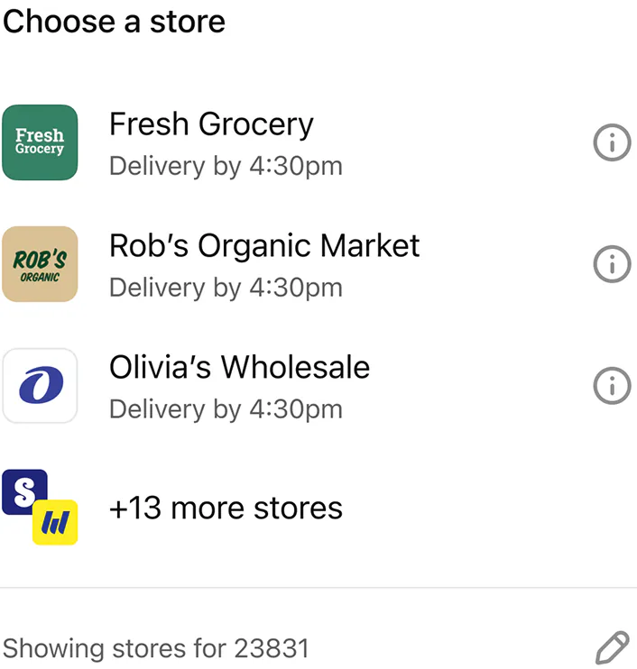 @Instacart show stores near me