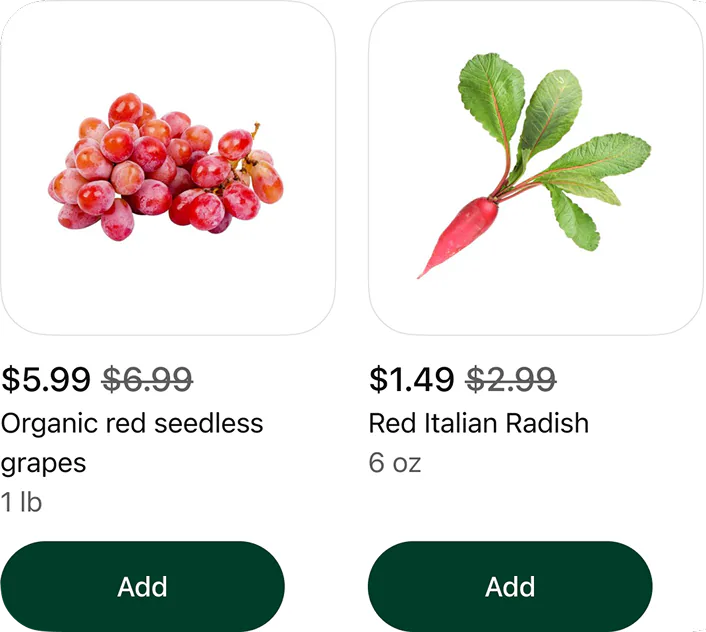 @Instacart recommend some healthy produce options