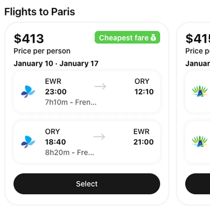 @Jinko find the cheapest nonstop flight from NYC to Paris