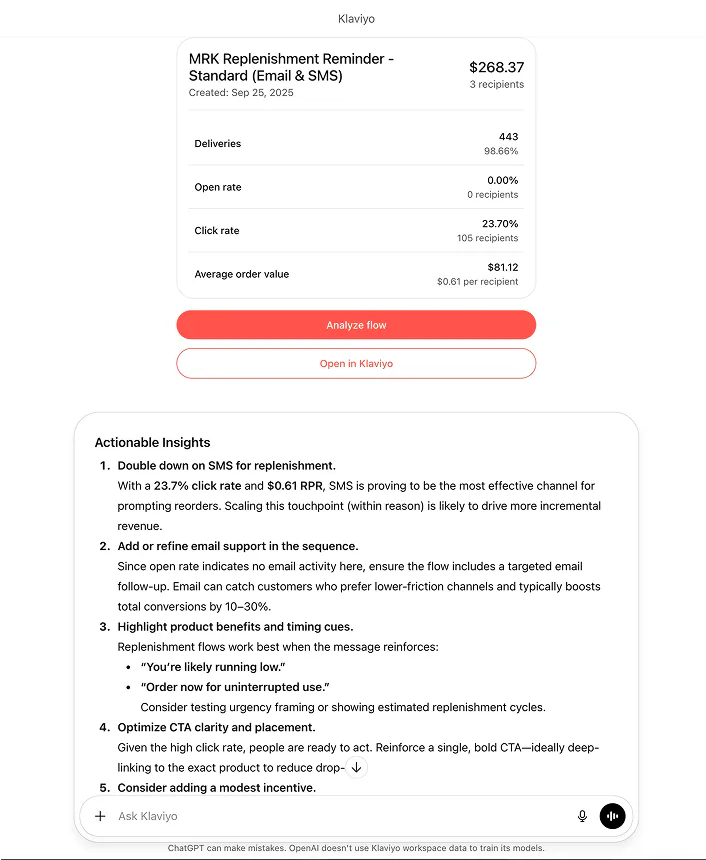 Analyze my replenishment flow