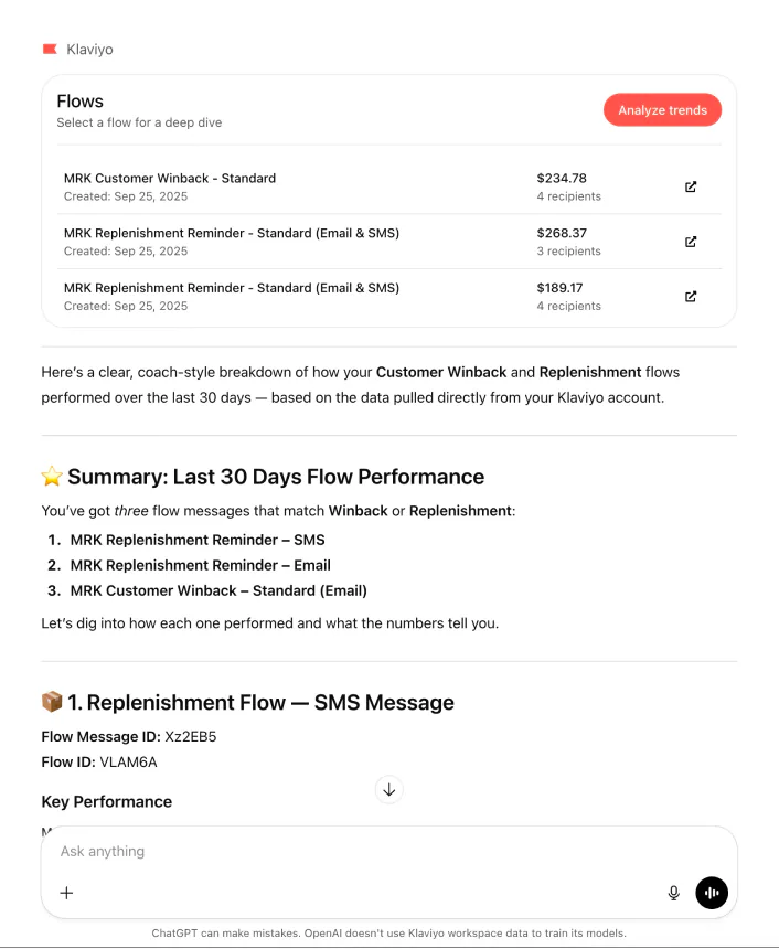 How are my active flows doing?