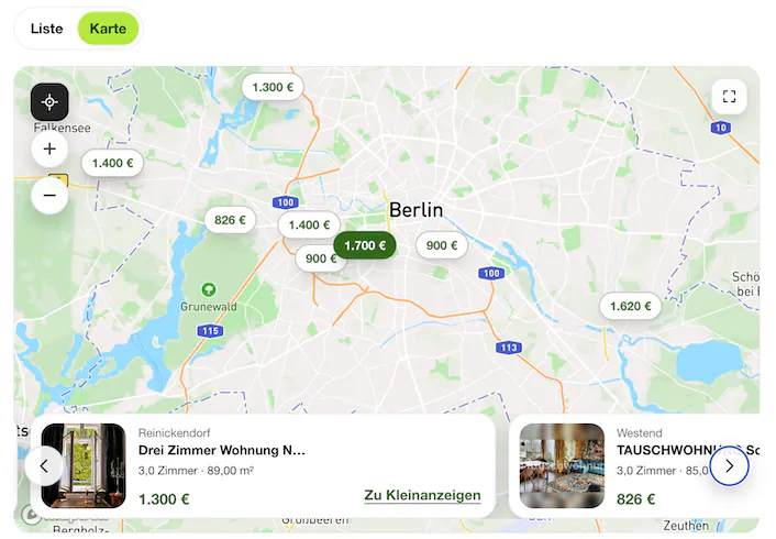 Ich möchte nach Berlin ziehen. Die Wohnung muss einen Balkon haben, min. 80