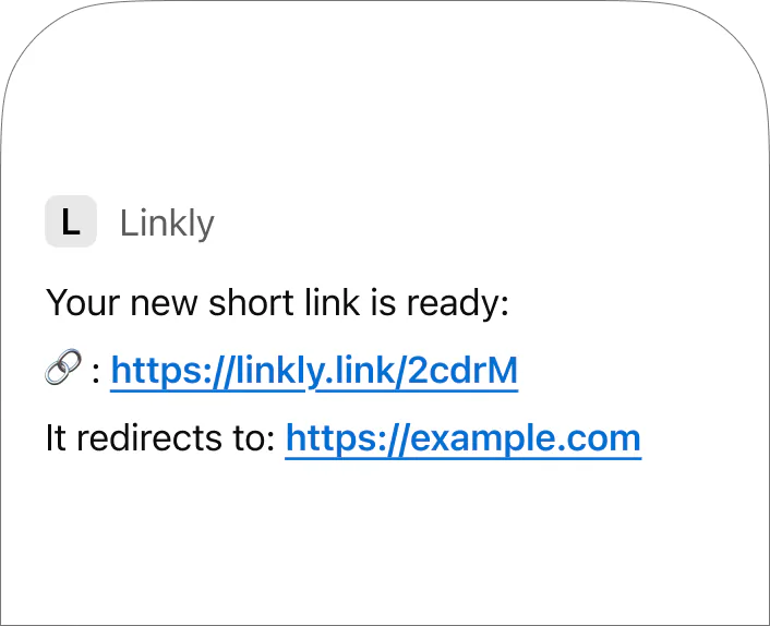 Create a new short link for https://example.com
