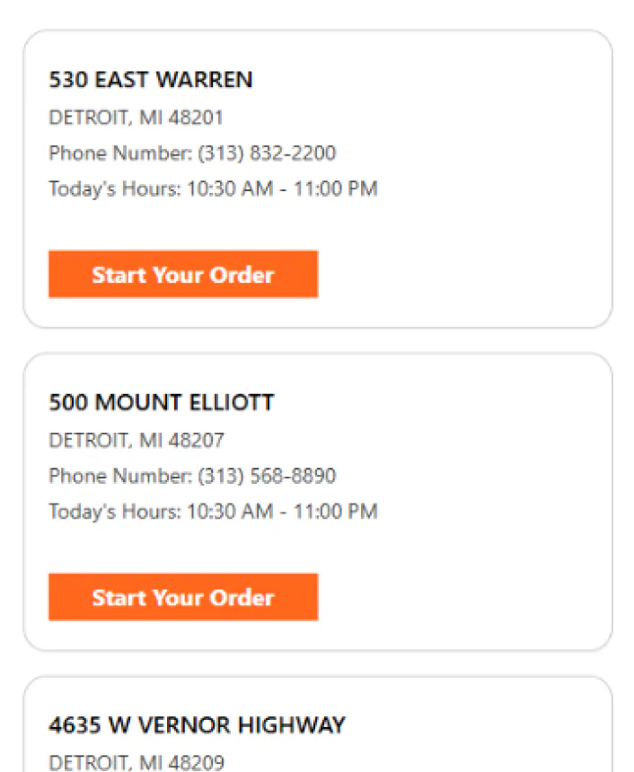 @Little Caesars, find the closest locations near 48201