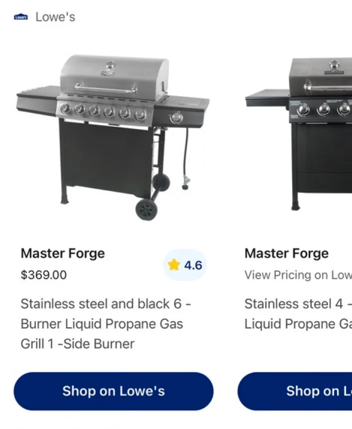 I am looking for stainless steel, 6 burner liquid propane gas grill.