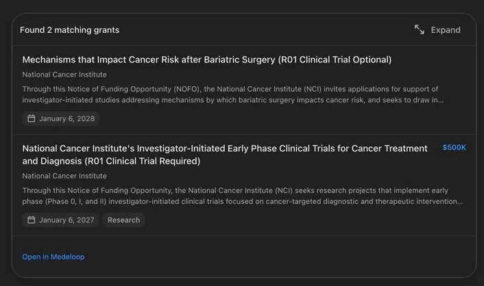 Find me grants about cancer