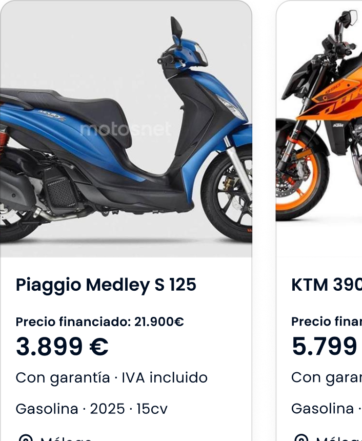 I want a motorbike in Malaga