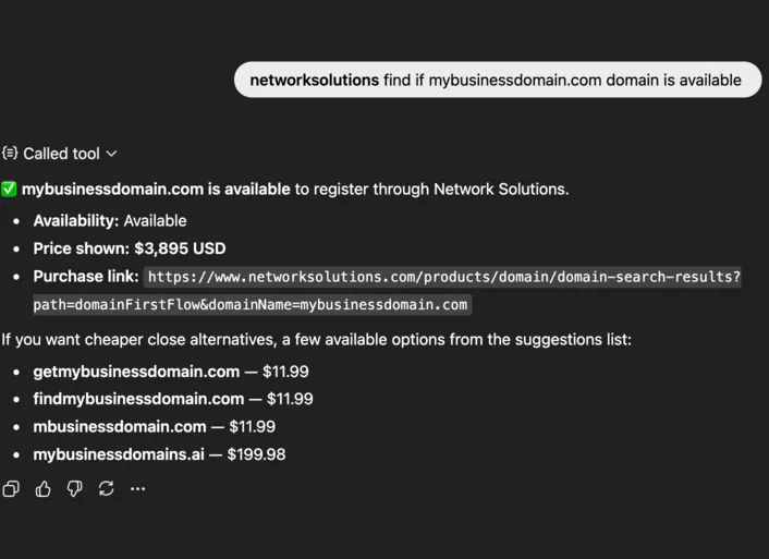 Searching for a specific domain