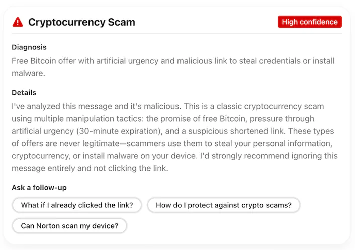 @Norton This free Bitcoin text just came in – scam? https://lihi.cc/s4TTF