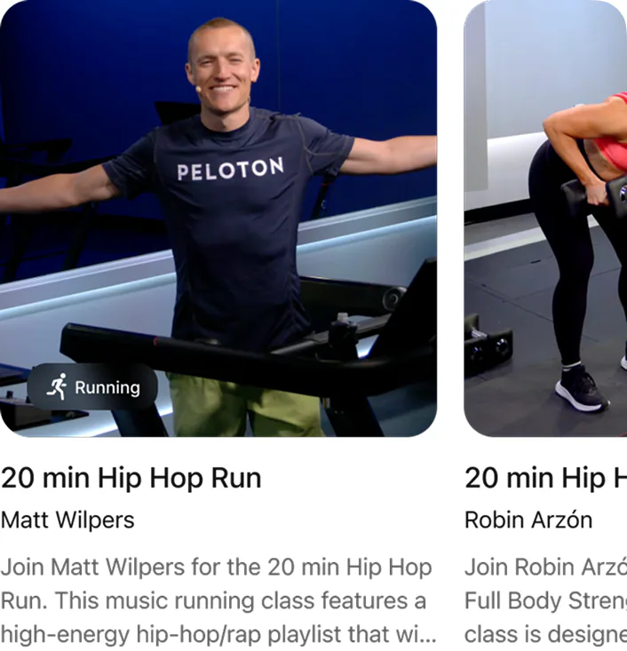 @Peloton show me 20 min hip hop running and strength classes