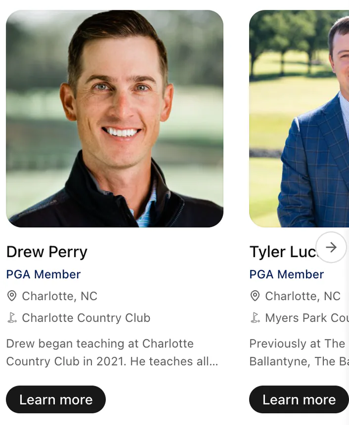 Help me find a golf coach in Charlotte