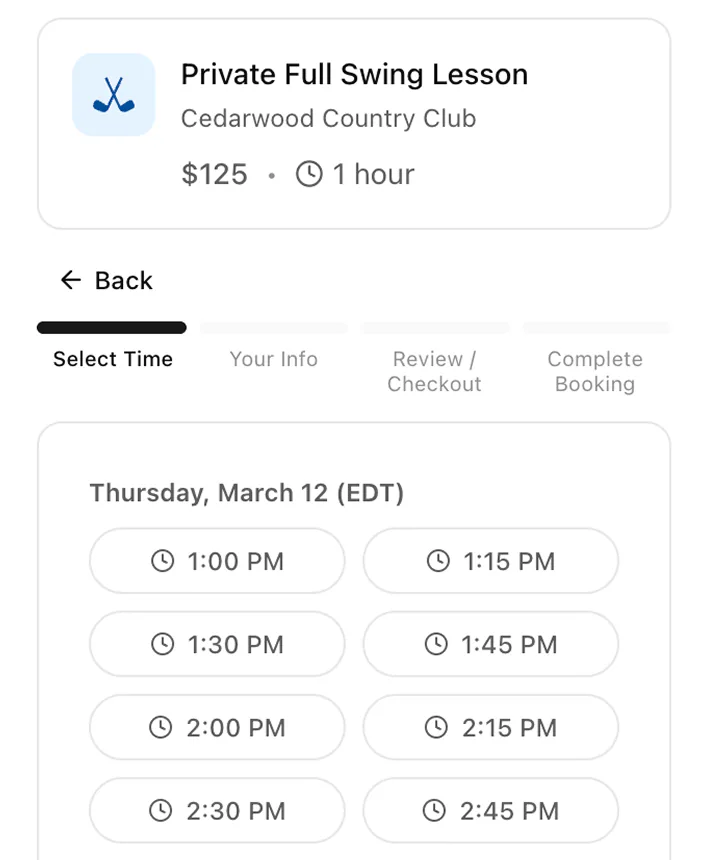 I'd like to book a swing lesson