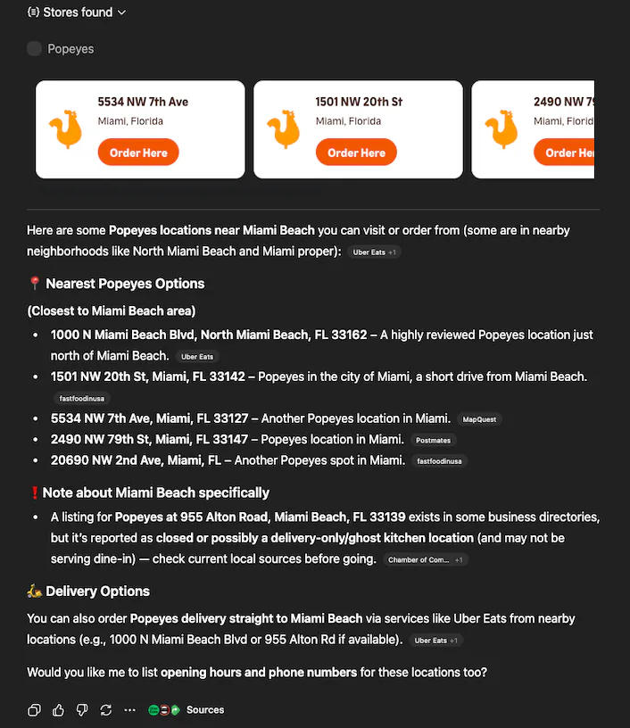 Find popeyes in Miami