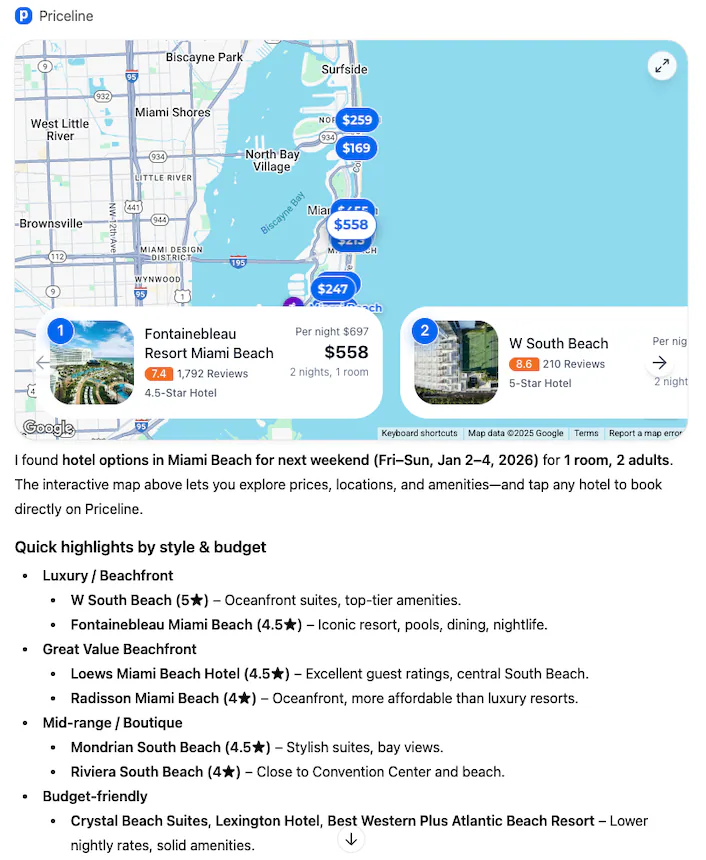 Find me hotels in Miami Beach for next weekend