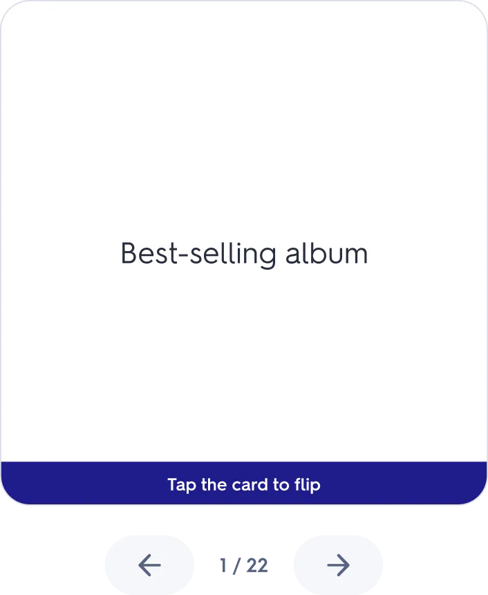 @Quizlet Generate flashcards on music trivia