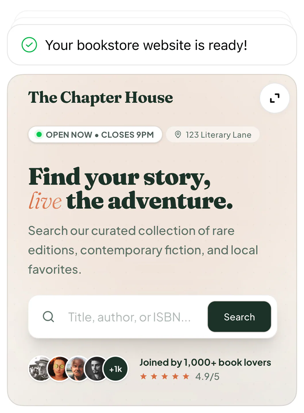 @Replit i need a website for my bookstore