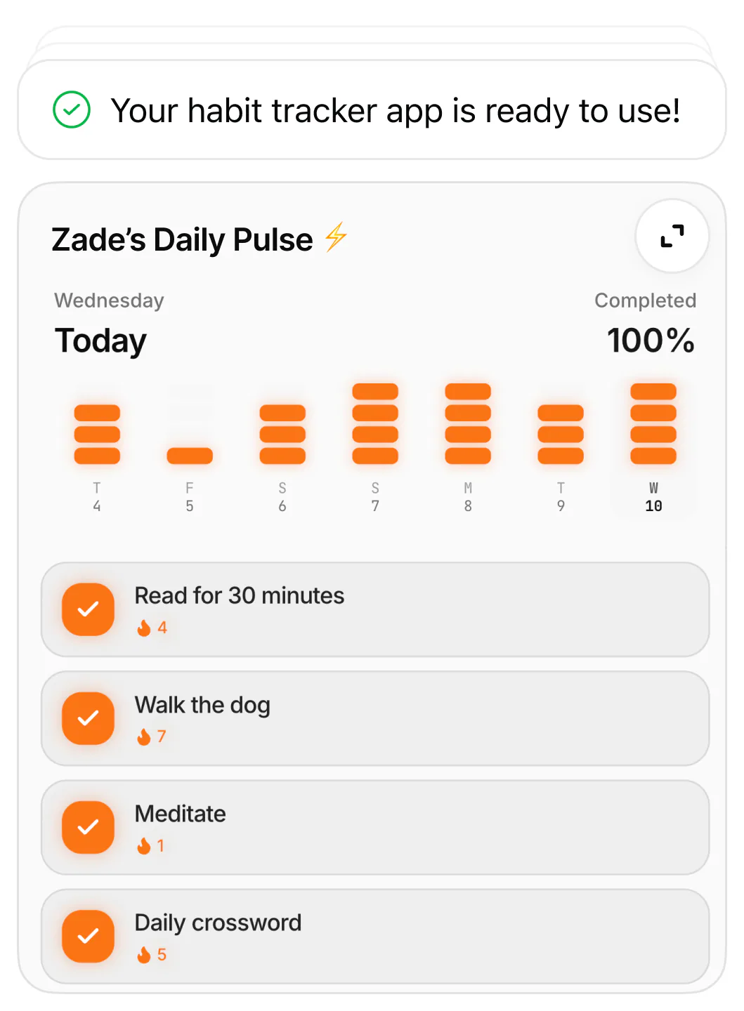 @Replit create an personal habit tracker app
