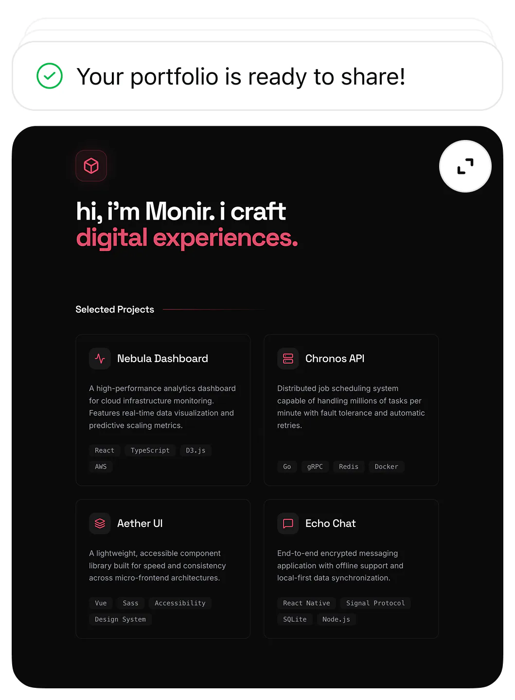 @Replit make a portfolio page with my work