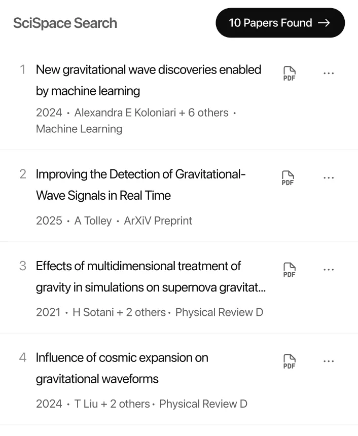 Hey @SciSpace find new research papers on gravitational waves