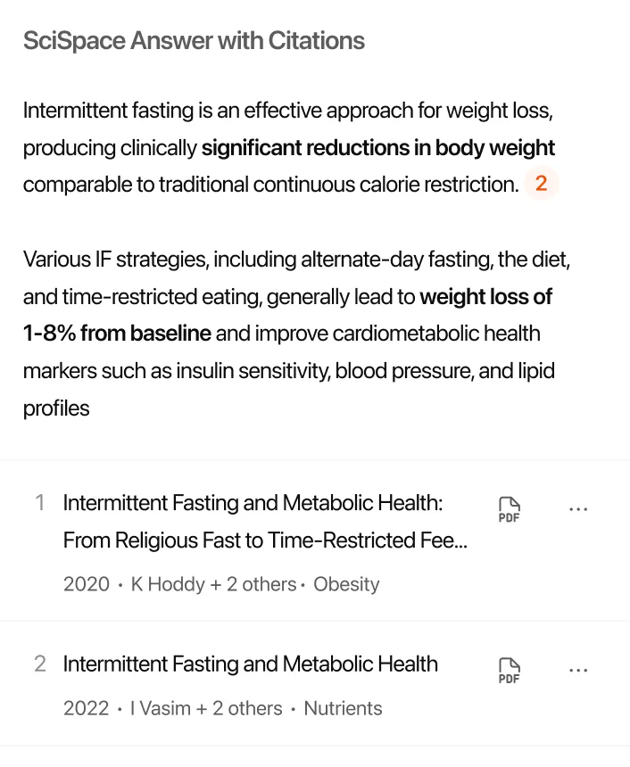 Hey @SciSpace, can intermittent fasting help me lose weight?