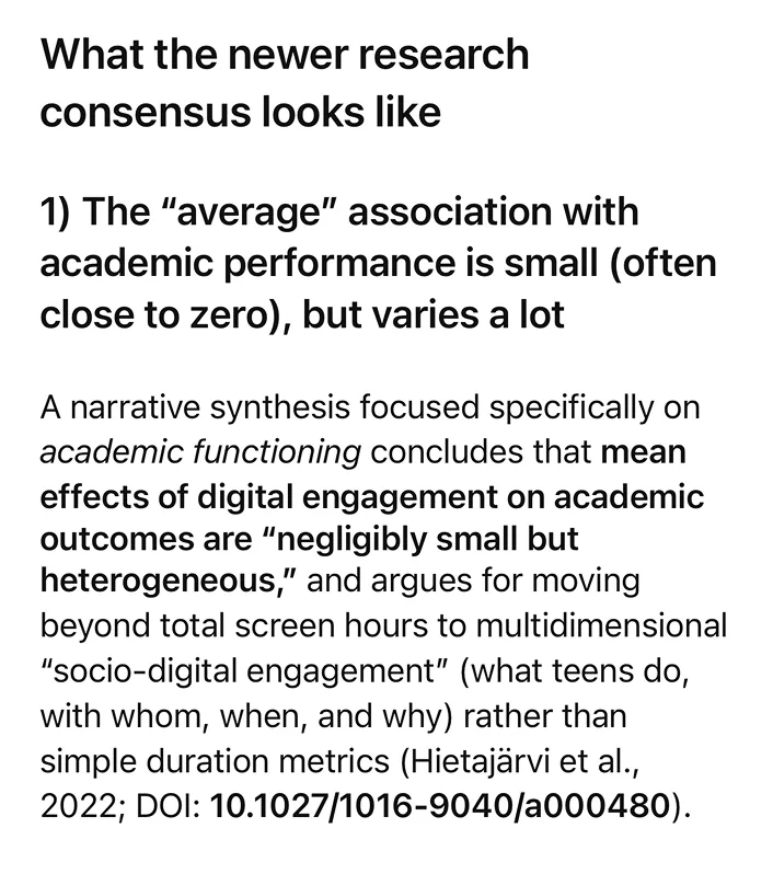 What's the latest research on impact  of adolescent screen time?