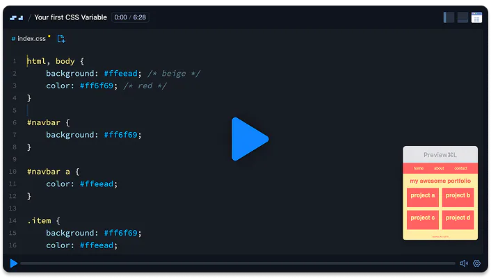 Give me a scrim about  CSS variables