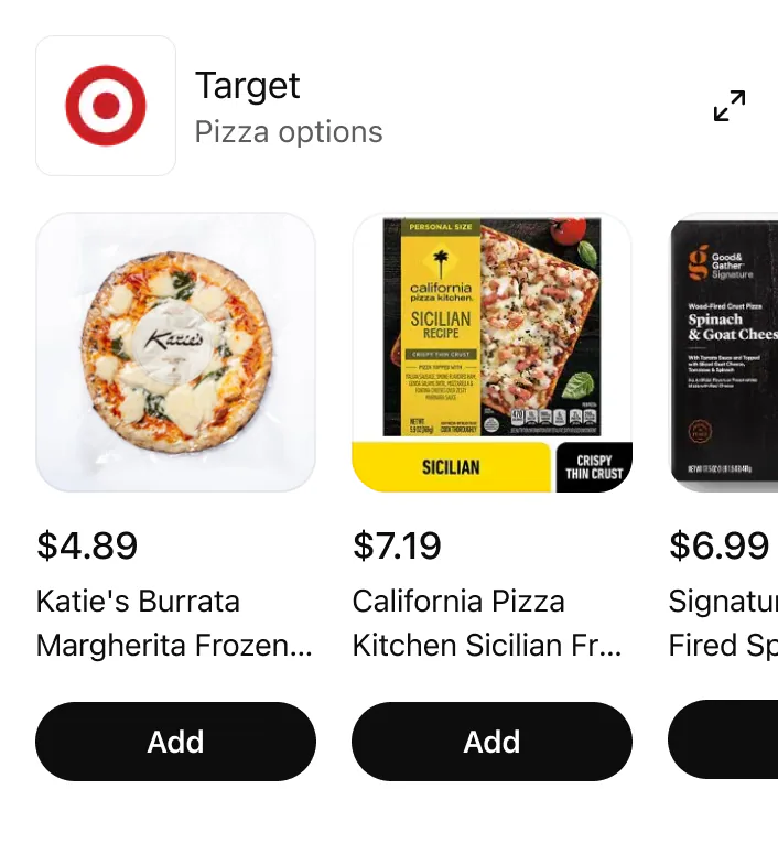 show me pizza options