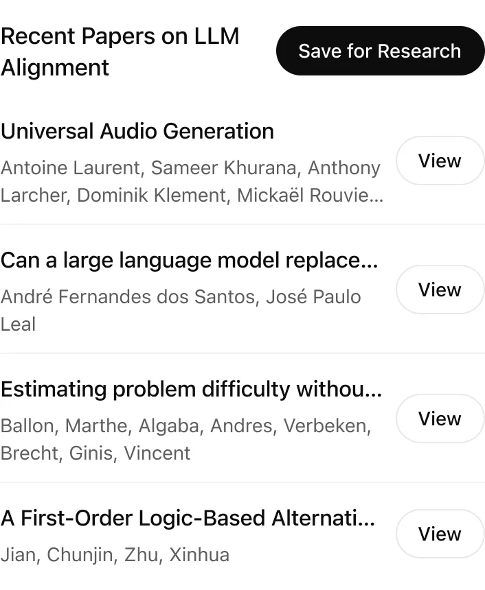 @Sider Scholar Search for recent papers on LLM alignment.